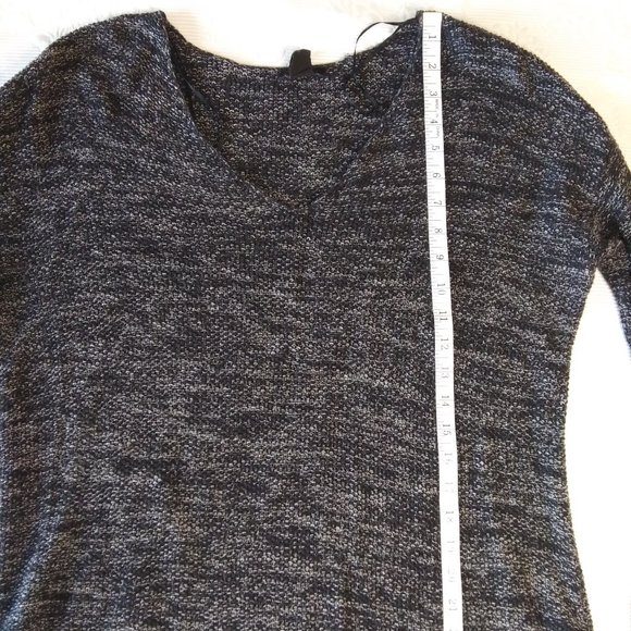 H&M | Black with White Cotton Tunic Sweater | M | Business Casual Classic - Picture 11 of 12